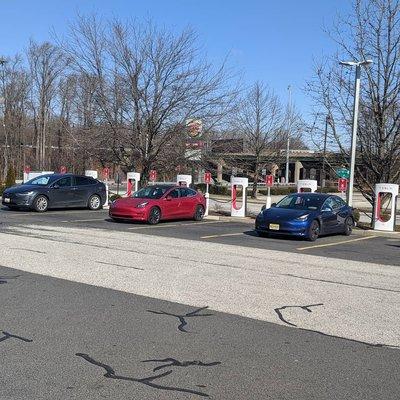 This "gas" station has Tesla superchargers