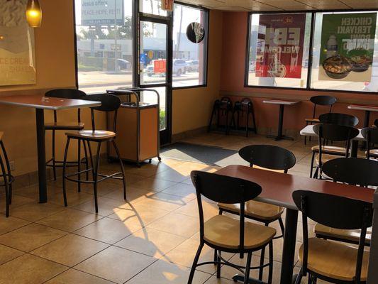 Clean dining area