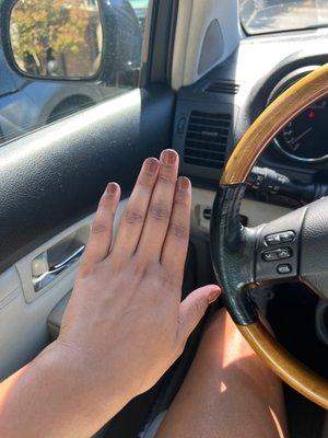 Brown dip nails