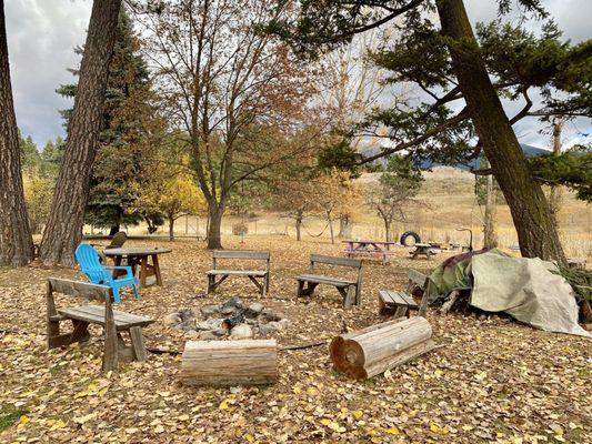 Fire Pit in yard of school where children will sit.