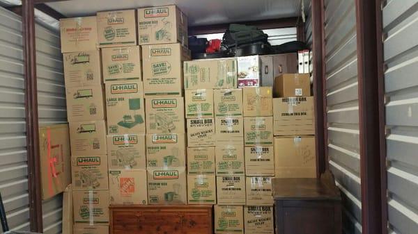 Boxes in storage