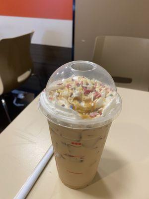 Vanilla Frosted Donut Signature Iced Latte