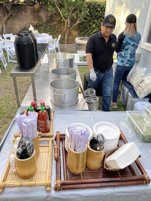 Pho cater setup