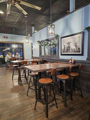 The other side of the bar area with light blue paint treatment to create a soothing ambiance.