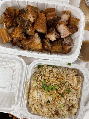 Lechon Kawali Pork, Adobo Rice A La Carte