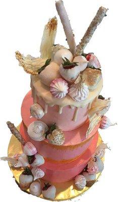 A special person deserves an amazing cake!  This one is a vanilla cake with strawberry cream filling.