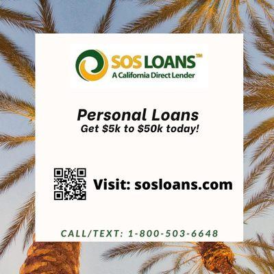 Personal Loans from $5K to $50K within a day!