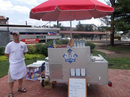 Dog Bites Hot Dog Cart at Lansdale Train Station