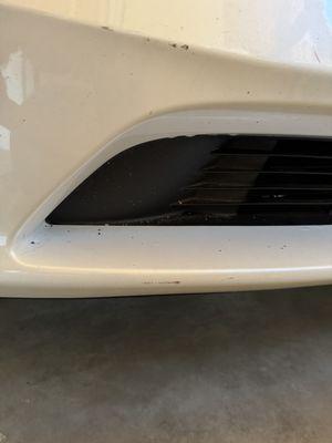 Right side bumper scratches