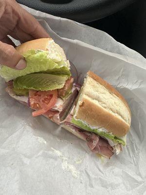 Cold cut on French bread