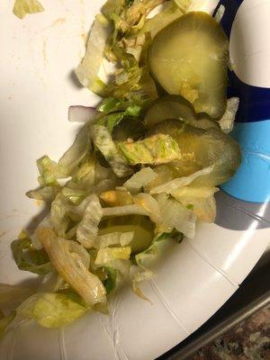 The pickled and lettuce I did not want.