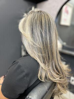 Layers haircut full highlight color