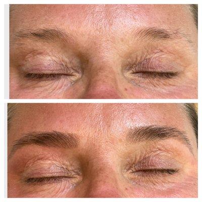 Brow wax and tint