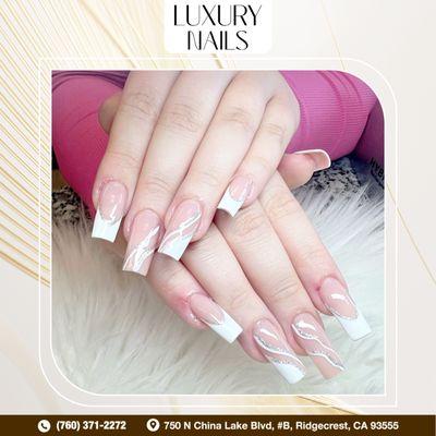 Add a little flow to your nails with these stunning wavy line designs 
 Perfect for a unique and chic look! Book your nail art sessi