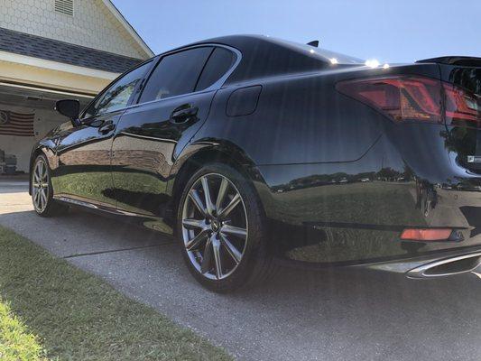 Wash, Light Polish, & Seal on Lexus GS350 Black Paint.