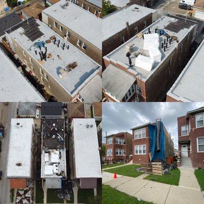 Tear off photos of a modified bitumen roof