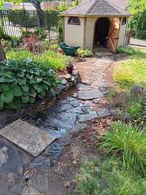 Installation of a beautiful stone walkway.