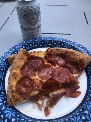 My delicious slices with my "beer". Yum!