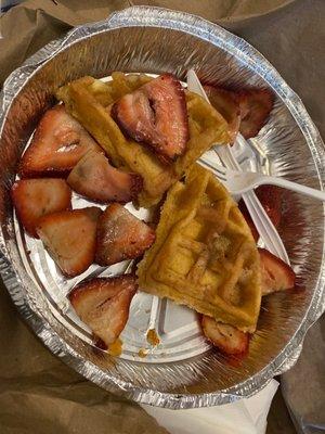 Waffles with strawberries