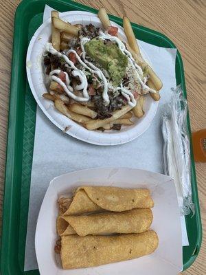 3 Piece Taquito and asada fries