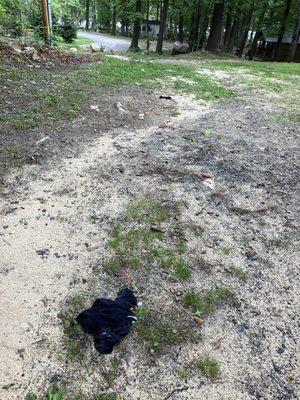 Clothes laying in the sand