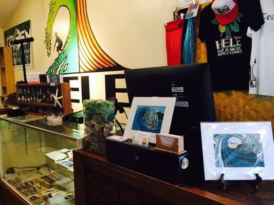 Inside of Hele Surf and Skate