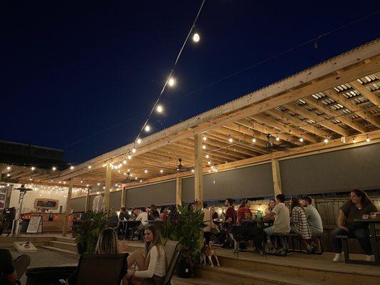 picnic tables on the patios