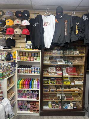 Smoke odor sprays, incense, premium cigars, T shirts, hats, smoke odor candles