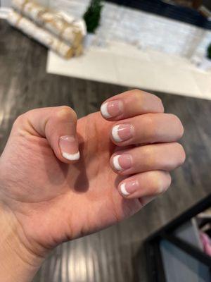 $40 for a French tip gel manicure that was messy. Not worth it.