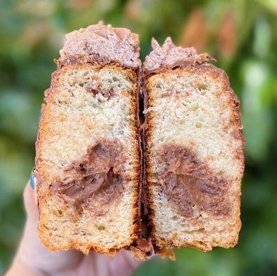 Cross-section: Chocolate Hazelnut Spiral Croissant | $7.25 (1 star)