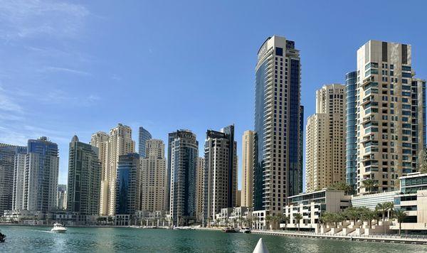 View of the Dubai Marina from the mall