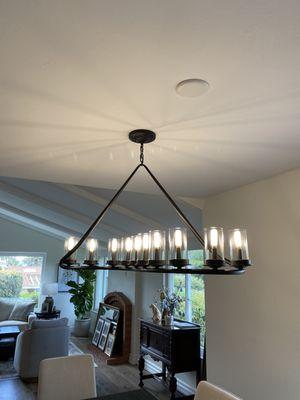 Wire and installation of dining room light