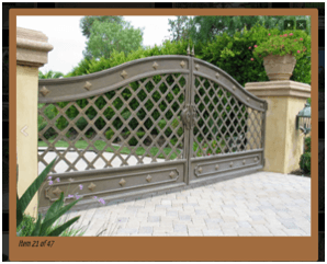 Custom Ornamental Iron Double Swing Residential Gate