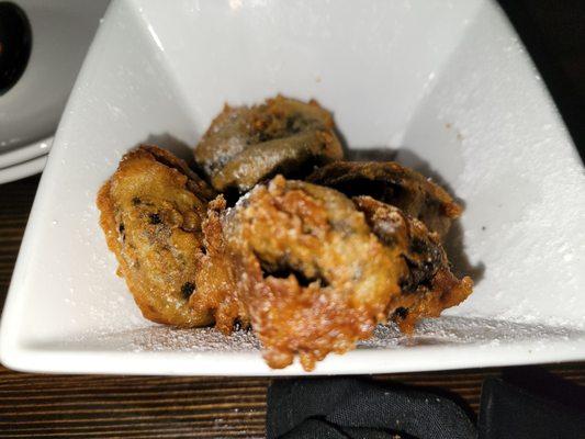 Okay I know this is not the best picture but this is the way they were served to us. It's deep fried Oreos