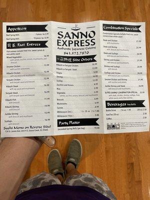 Sanno express menu!!!!!!