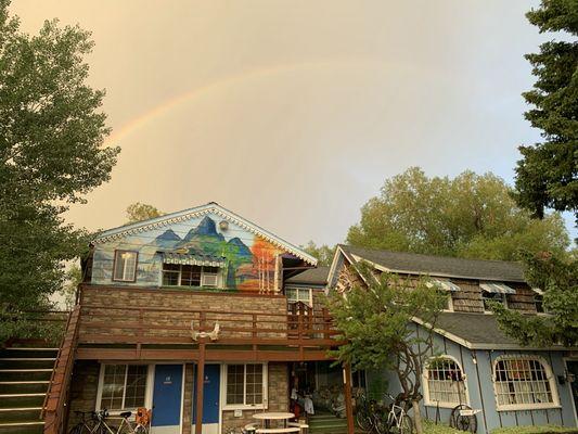 The front of our motel just after a rain.