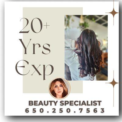 CA cosmetology licensed. Based in SJ
Pro hairstylist (cut & color)
Extensions. Get your appointment with Niloo on square site, linked!