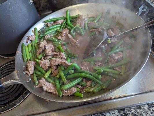 Green beans and beef in black bean sauce that I created