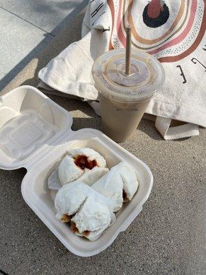 Bbq Pork Buns and milk tea