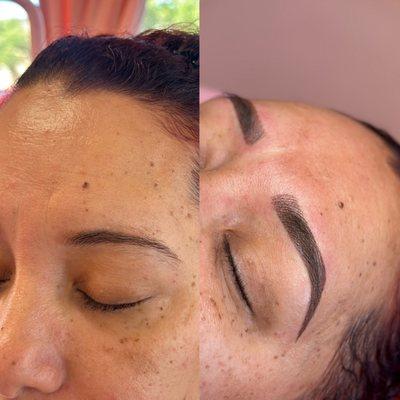 Hybrid semi permanent brows by Mary