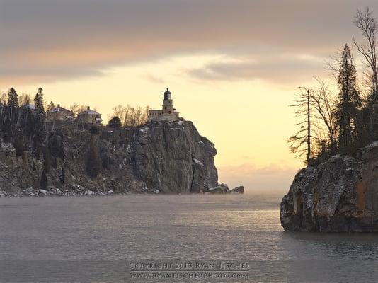 Image title, "Winter Sentinel" captured in Split Rock Lighthouse State Park along Minnesota's Lake Superior shoreline, a.k.a. North Shore.