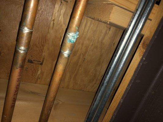 Picture of leaking pipe I sent to Don to get the quote.