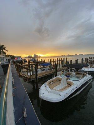 Beautiful sunset from their marina