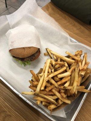 345 burger and classic olive oil fries