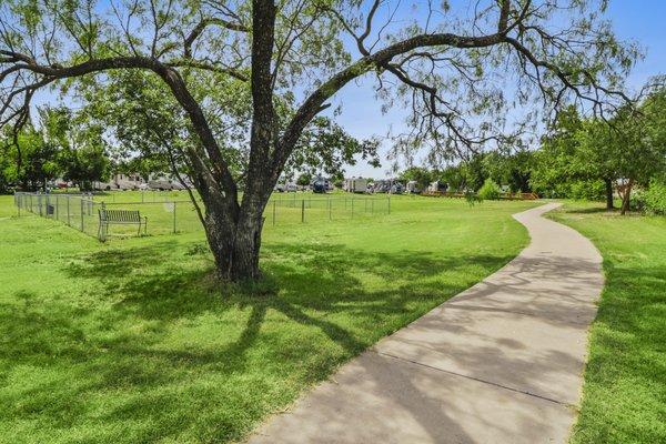 Does your pup need space to run?  Our spacious dog park is perfect for your furry friends to run!