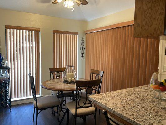 Vertical blinds to complete this kitchen.