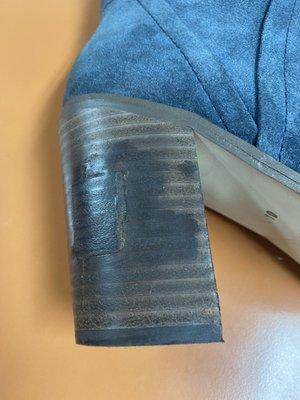 This is how this VERY sad business 1st repaired my boot heel. ‍