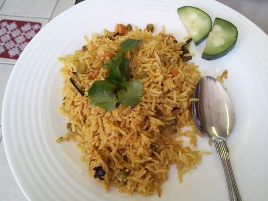 Vegetable biryani.