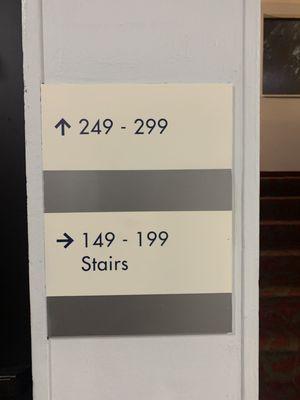 Room 269 is up the stairs to the right. Make it make sense!