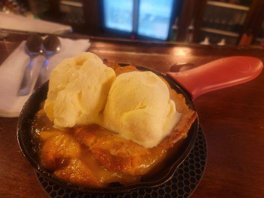 Seasonal peach cobbler